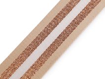 Hladký oboustranný popruh s lurexem šíře 50 mm METRÁŽ