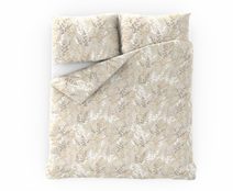 Povlečení francouzské 200x200, 2ks 70x90 cm Zahrada béžová