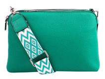 Tyrkysová crossbody dámská kabelka se třemi sekcemi Jessica