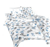 Povlečení krep Agáta denim na bílém 240x220, 2x70x90 cm