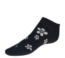 Ponožky nízké Kytka bílá - 39-42 černá