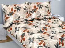 Povlečení bavlna na dvoudeku Oranžová,Šedá,Béžová 90/807