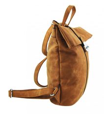 Elegantní menší dámský batůžek / kabelka přírodní hnědá