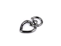 Kovová karabina srdce průvlek 15 mm