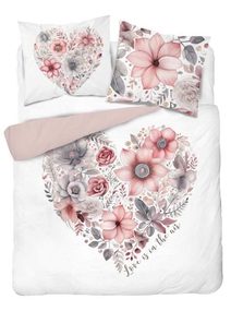 Francouzské povlečení Květinové srdce Bavlna, 220/200, 2x70/80 cm