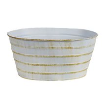 Květináč plechový ovál K3429 - 20,5 x 14 x 10 cm