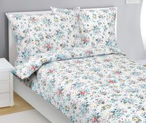 Krepové povlečení 140×200 cm + 70×90 cm – modrá, žlutá a červená