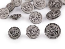 Kovový knoflík velikost 28"; 32"; 36" 5 kusů