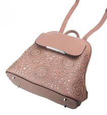 Růžový dámský batůžek / kabelka s čelní kapsou