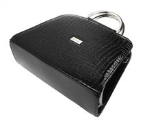 Luxusní černá lakovaná kroko kabelka do ruky S81