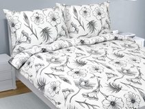 Povlečení krep na dvoudeku Bílá,Šedá 80/935