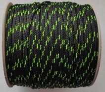 Šňůra oděvní černá-zelená PES 4 mm návin 100 metrů