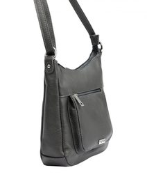 MiaMore Kožená crossbody dámská kabelka se třemi oddíly tmavě modrá