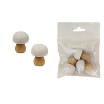 Dekorační hřib, 3 ks D4579-28 - dia 2,3 x 3 cm