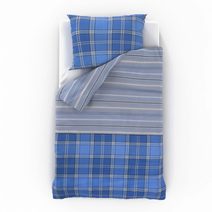 Bavlněné povlečení NORDIC COLLECTION 140x200, 70x90cm GRID modré