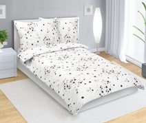 Povlečení krep Kvítí fialové na bílém 220x200, 2x70x90 cm