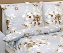 Povlečení bavlněné - 140x220, 70x90 cm Růže kávová