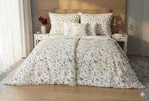 Bellatex Povlečení krepové - 140x200, 70x90 cm rozkvetlé větvičky