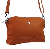 GREGORIO Kožená dámská crossbody kabelka šedá