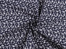 Bavlněná látka / plátno modrotisk drobné květinky METRÁŽ