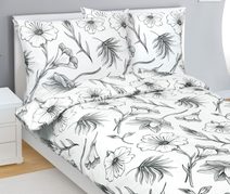 Povlečení bavlněné Bílá,Šedá 90/935