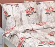 Povlečení bavlněné - 140x220, 70x90 cm Růže kávová