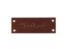 Kožená cedulka / štítek Handmade 16x44 mm