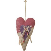 Závěsné srdce látkové X0153 - 14 x 23 x 5 cm