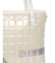 Kožená velká dámská shopper kabelka přes rameno tmavě béžová