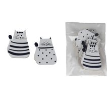 Kočka k nalepení, 6 ks D5086 - 3,6 x 0,2 x 4,8 cm