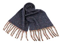 Zimní šála s třásněmi 35x185 cm
