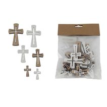 Dekorace kříž D6582, 18 ks D6582 - 1,8 - 4 x 0,5 x 3 - 7,7 cm