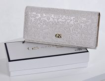 GROSSO Kožená matná dámská peněženka RFID béžová v dárkové krabičce