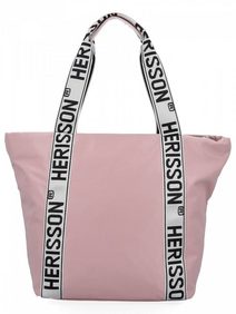 Velká dámská nylonová shopper kabelka přes rameno světlá fialová