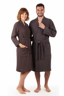 Mušelínový župan Dacca antracit 12 24 9551 unisex