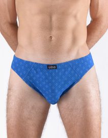 GINA pánské slipy s úzkým bokem, úzký bok, šité, s potiskem 70072P