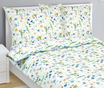 Povlečení bavlněné Modrá,Žlutá,Bílá 90/177
