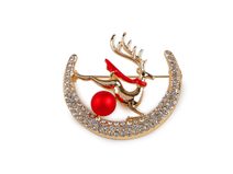 Brož s broušenými kamínky jelen