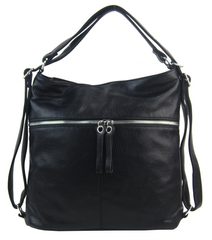 Velká dámská kabelka přes rameno / batoh černá