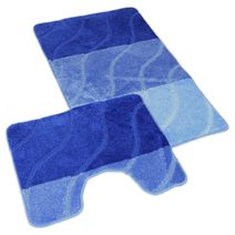 Koupelnová a WC předložka vlny modré