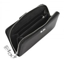 Prakticky prostorná rozložitelná červená dámská peněženka se stříbrnými doplňky