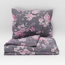 Prodloužené bavlněné povlečení renforcé 140x220, 70x90cm OSAKA šedá