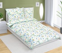 Povlečení bavlněné - 140x200, 70x90 cm Kvítí luční modrá