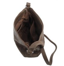 GREGORIO Kožená dámská crossbody kabelka šedá