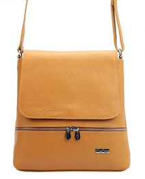 Kožená dámská crossbody kabelka Camel hnědá