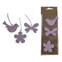 Dekorace k zavěšení, 3 ks K3276-05 - 5 - 6,5 x 0,3 x 4 - 5,7 cm