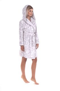 Dámský župan s kapucí Flora dove grey 48 56 9103