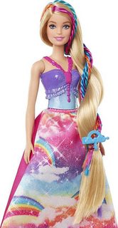 MATTEL BRB Panenka Barbie princezna s barevnými vlasy s nástrojem a doplňky