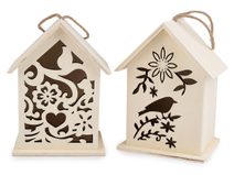 Závěsný dřevěný domeček / budka k domalování