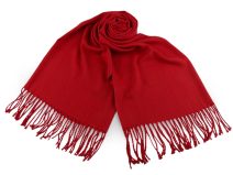 Šátek / šála jednobarevná s třásněmi 65x175 cm